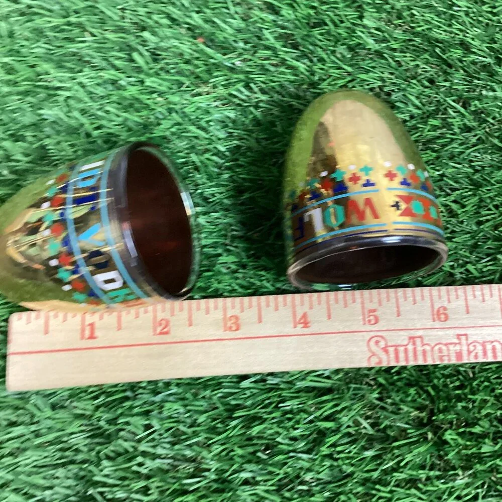 Vintage Wolfschmidt Vodka Charka Cups w/ Rack